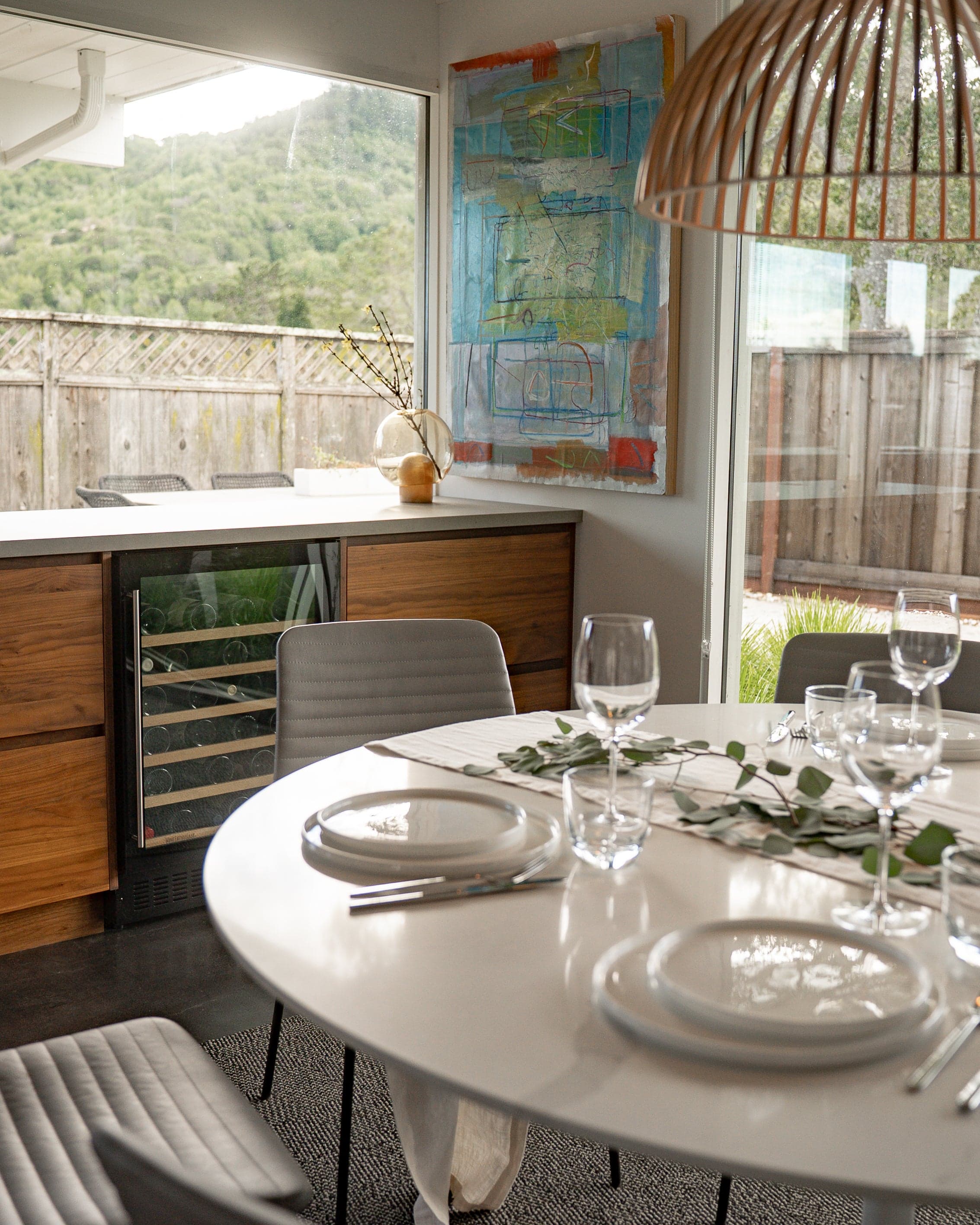 Detail of mid-century modern kitchen