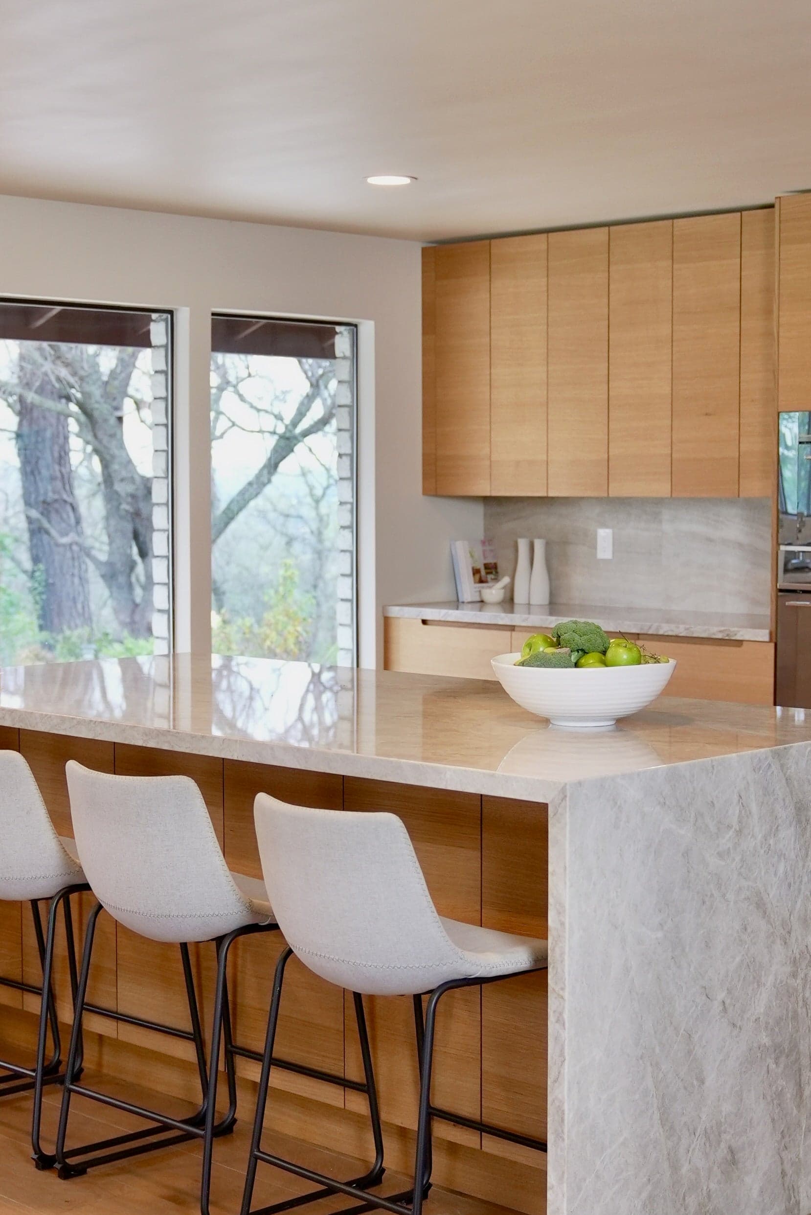 Close-up of white oak grain and matte finish